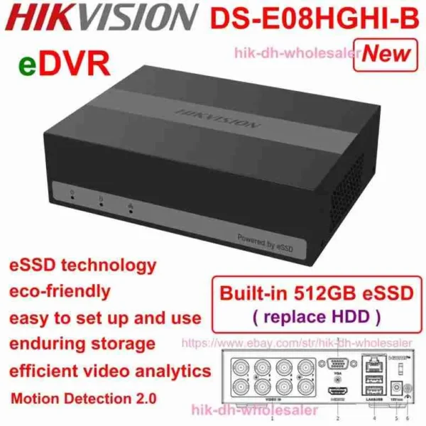 Hikvision DS-E08HGHI-D 8ch 1TB eSSD DVR (Built-in SSD)